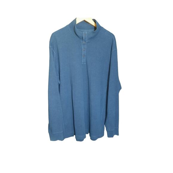 Duluth Trading Co Mens Blue Thermal Long Sleeve 1/4 Button Pullover Size XL - Picture 4 of 4